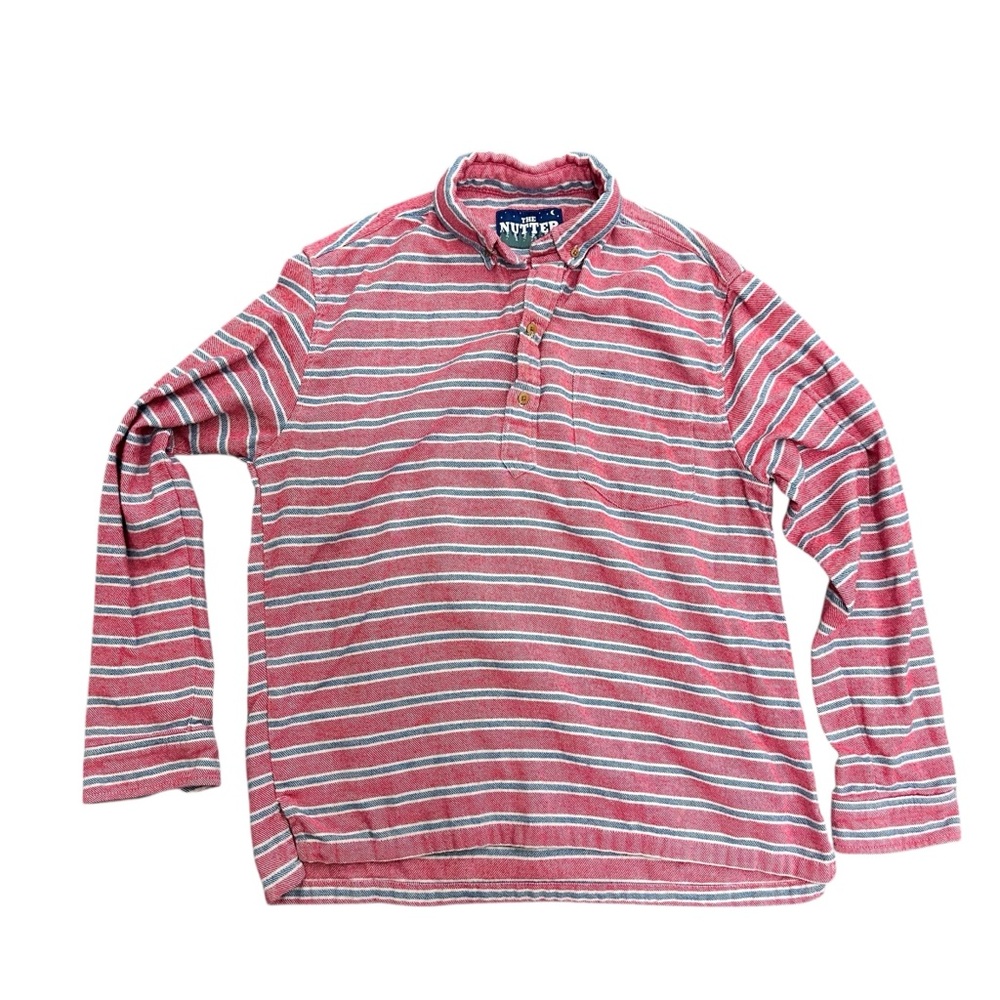 Chubbies Nutter Quarter-Button Pullover‎ Flannel Shirt Stripe Size Large